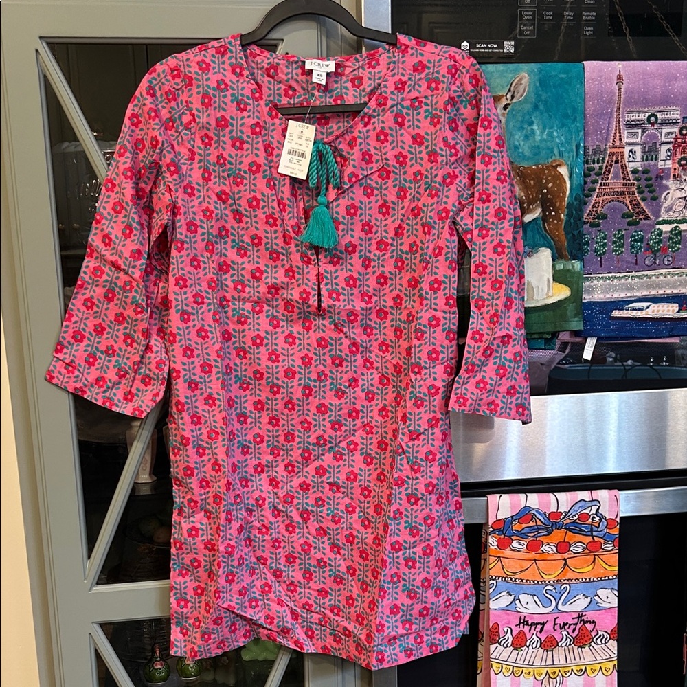 J. Crew Factory Pink and Green Swim Coverup NWT XS